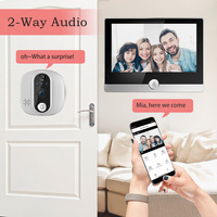 Electronic Smart Tuya 1080P 2.4G WiFi Magic Door Camera Auto Motion Detect Door Eye Camera Digital Door Viewer Wireless Doorbell