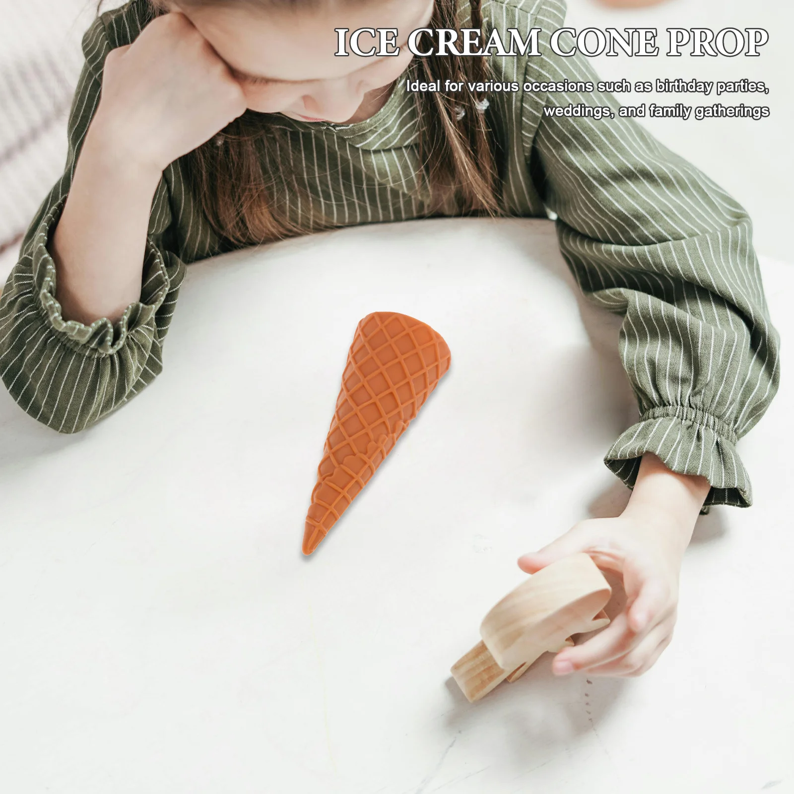 2 قطعة مخروط الآيس كريم الاصطناعي نابض بالحياة محاكاة الحلوى عرض الدعائم الإبداعية التظاهر اللعب لوازم الهراء مخروط الديكور