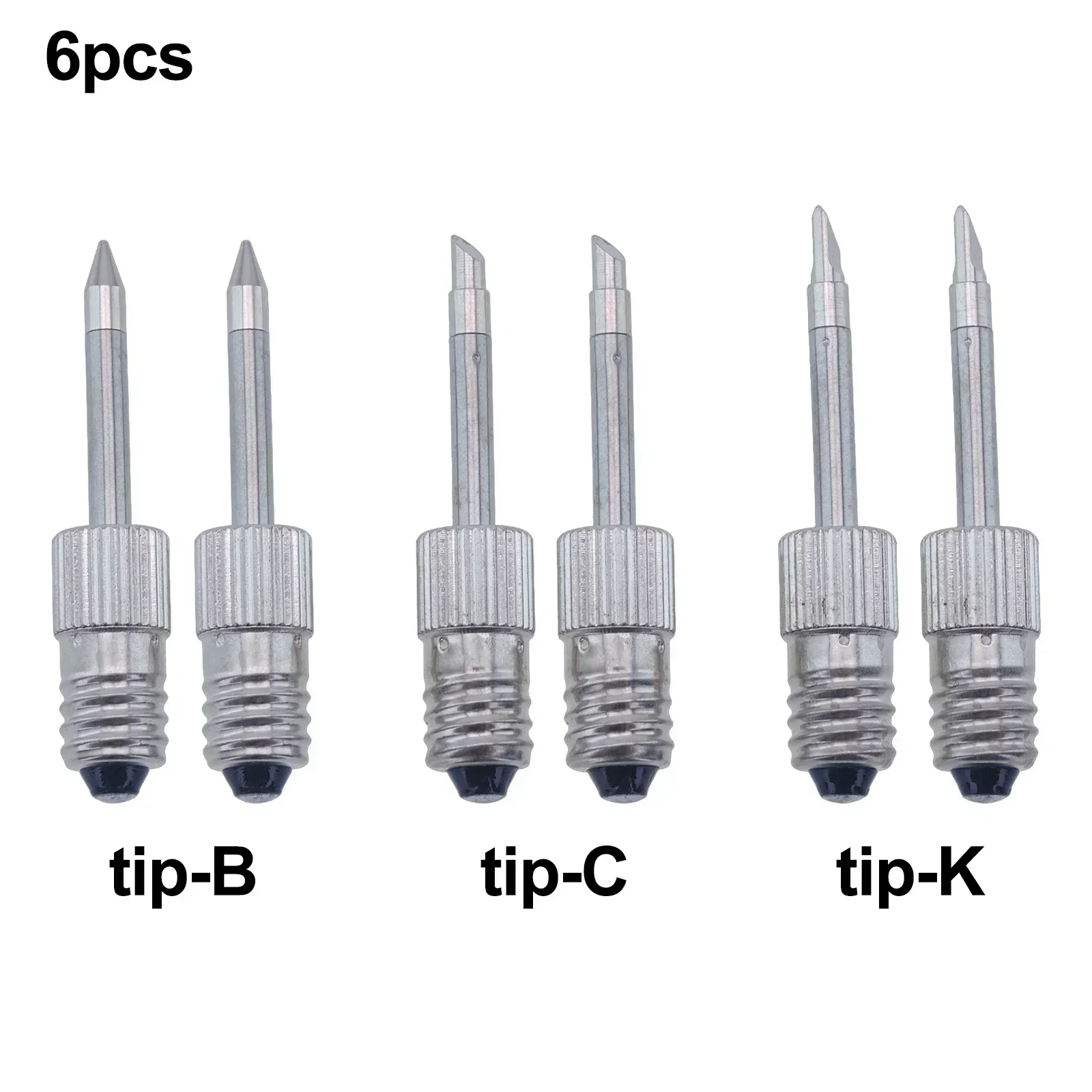 

6pcs E10 Interface Soldering Iron Tips Welding Tips USB Soldering Tip Set B C K Type Welding Head Soldering Tools Branding Iron