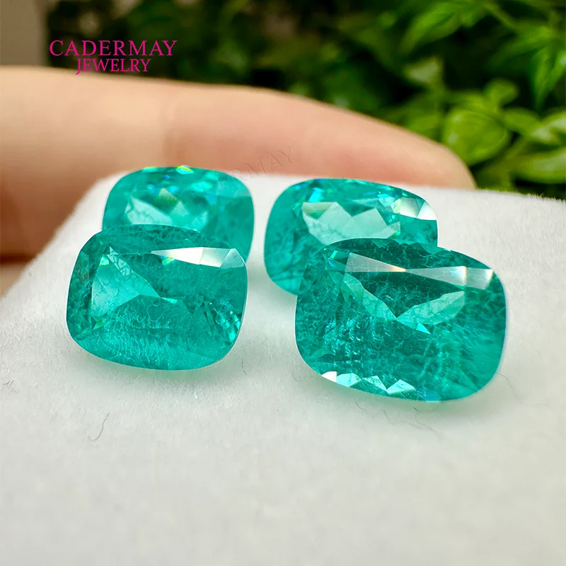 Lab Neon Paraiba Yttrium Aluminium Garnet 5x7mm-10x14mm Long Cushion Shape Lab Paraiba YAG Gemstones for Making Jewelry