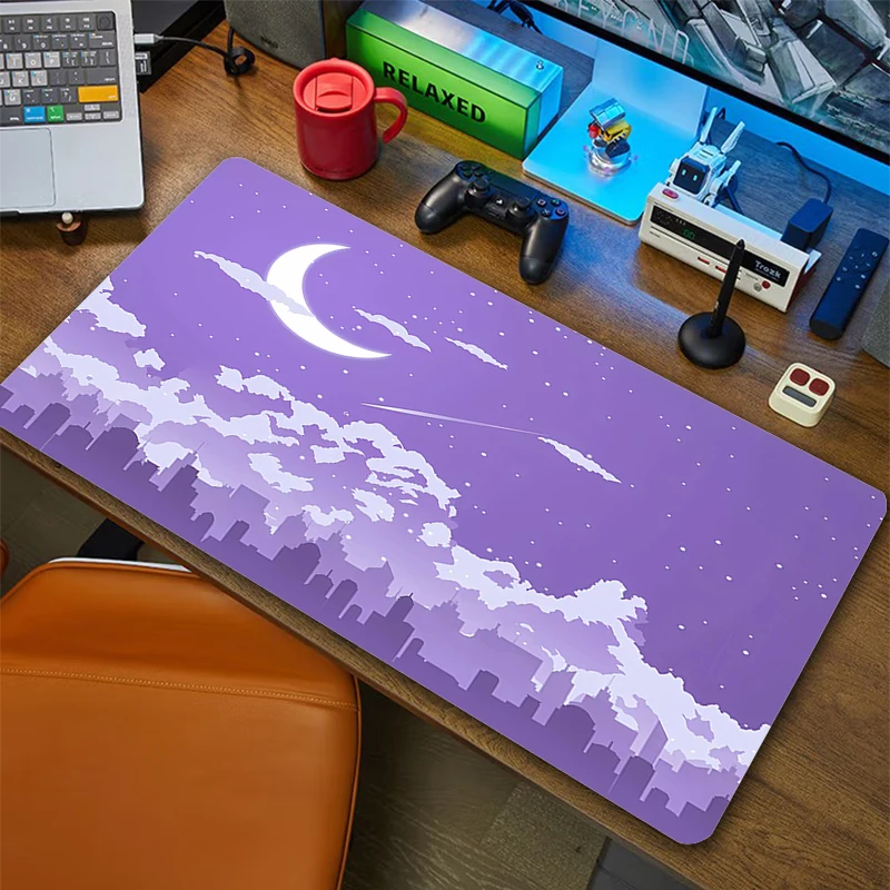 

Computer Moon Space Mouse Pad Gaming Original Art Mousepad Keyboard Pads Large Table Carpet Rubber Mouse Mat XXXL Desk Mat Rug