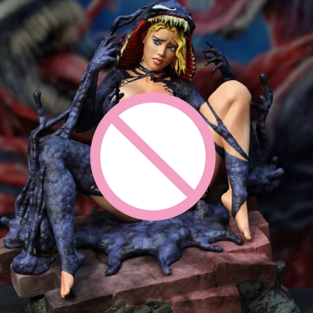 1/24 Scale NSFW Sexy Girl Gwwen and Venoon Resin Figure Model Kit Unassembled Unpainted DIY Collectible Miniature Hobby Toy