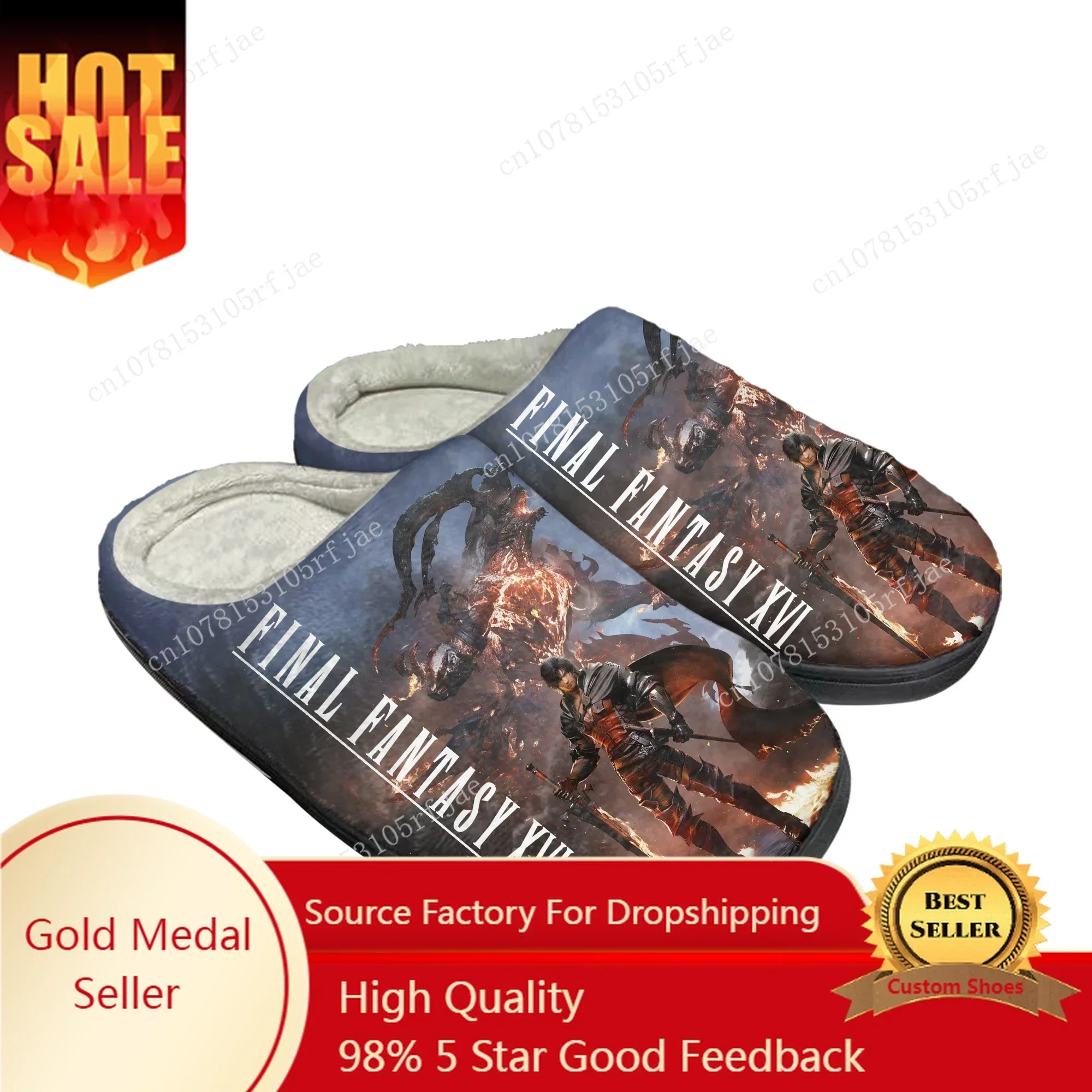 

Final Fantasy 16 Home Cotton Slippers Cartoon Game Mens Womens Teenager Plush Bedroom Casual Keep Warm Shoes Tailor Made Slipper