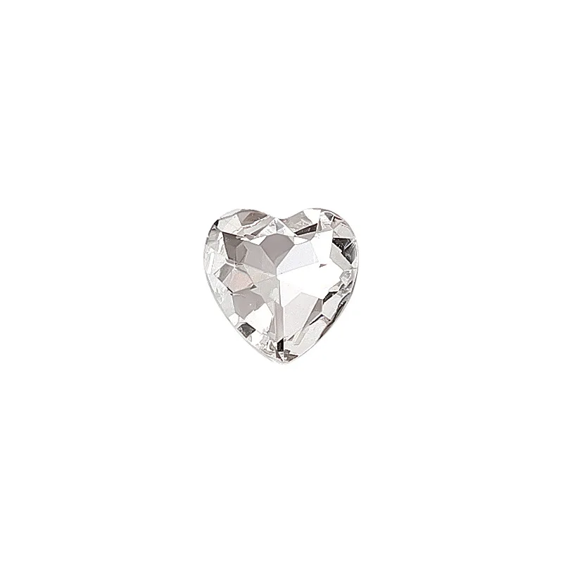 20PCS Sparkle Translucent White Pointed Diamonds Love Marquise Tri Rect Drop Oval Nail Art Rhinestones Jewel Manicure Charms