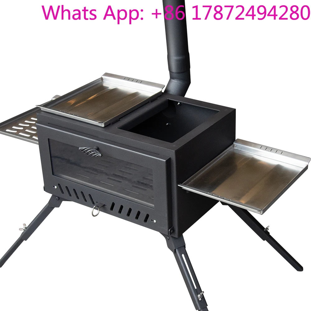 Outdoor Fireplace Wood Cooking Stove with Oven & Grill Outdoor Cookware