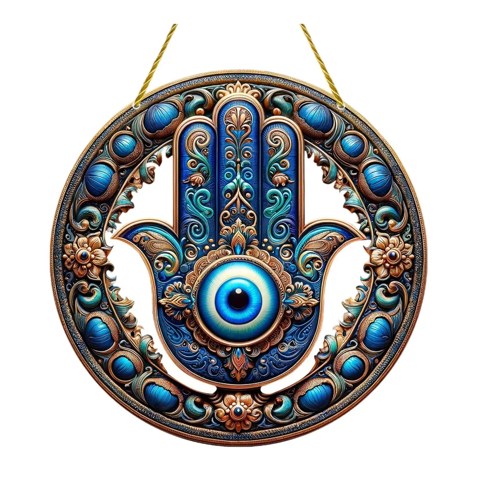 Hand Eye Sun Pattern Window Hanging Ornament 20x20cm for Walls Decor