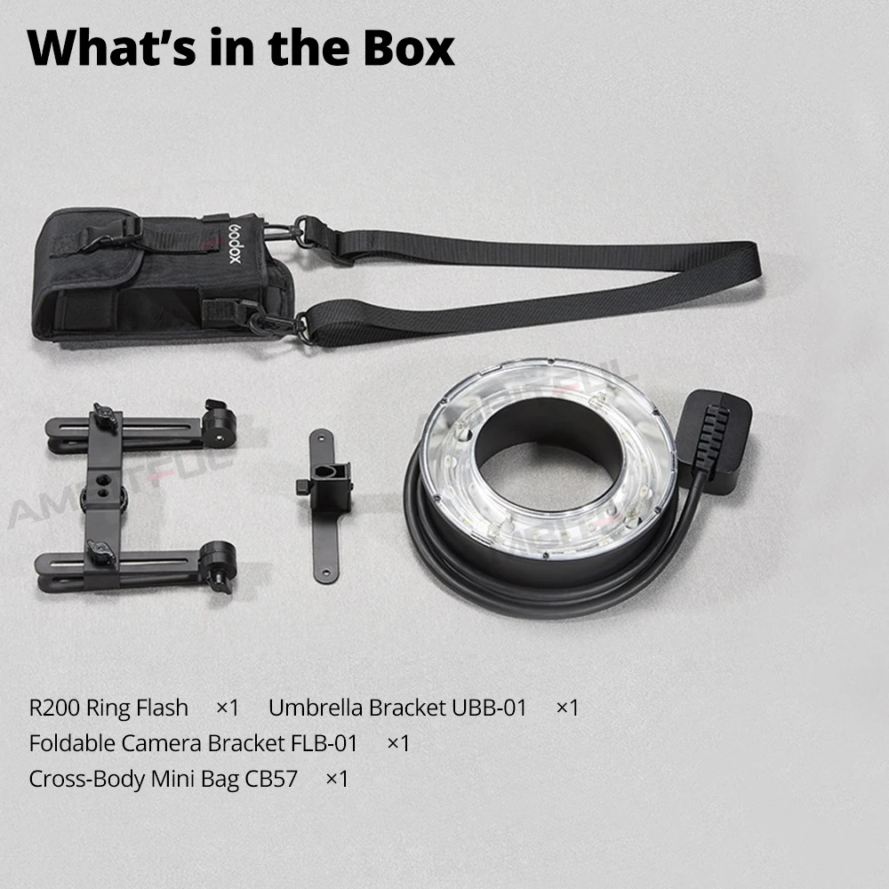 Godox R200 200W Lampu Cincin LED Kepala Lampu Flash Speedlite untuk Kamera Sony Canon Nikon Fuji Olympus Godox AD200 AD200Pro Flash