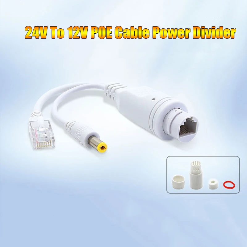 1Pc POE Cable Splitter 24V Convert Into 12V 2A Power Supply Separator POE Cable Power Divider Supply Connector Module