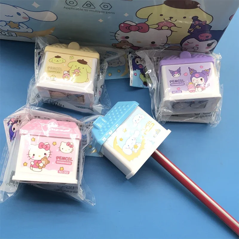 Sanrio 3D house shape pencil sharpener New Penknife kid plastic desktop trinkets stationery gifts Mymelody Kuromi Cinnamoroll