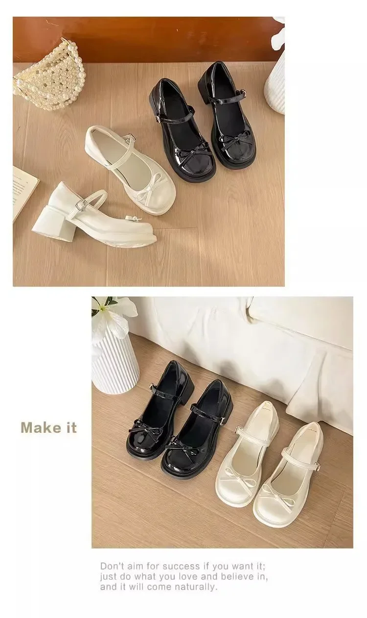 2026 Neue Plattform-Damenschuhe mit Dicker Hoher Sohle, Mary Jane Modell, Schlichte Outdoor-Pumps, Frühling-Herbst Damen-Lederschuhe – Detail 11