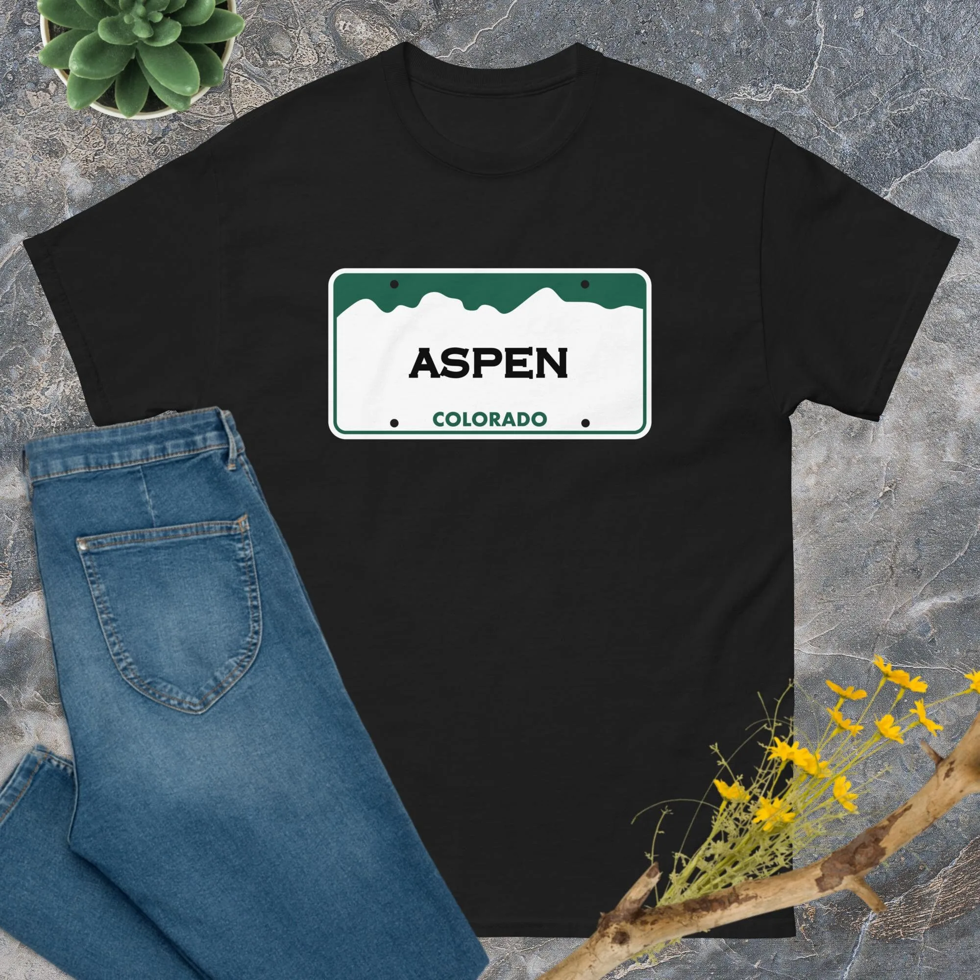 Aspen Colorado License Plate Comfort Colors T Shirt Trip Travel