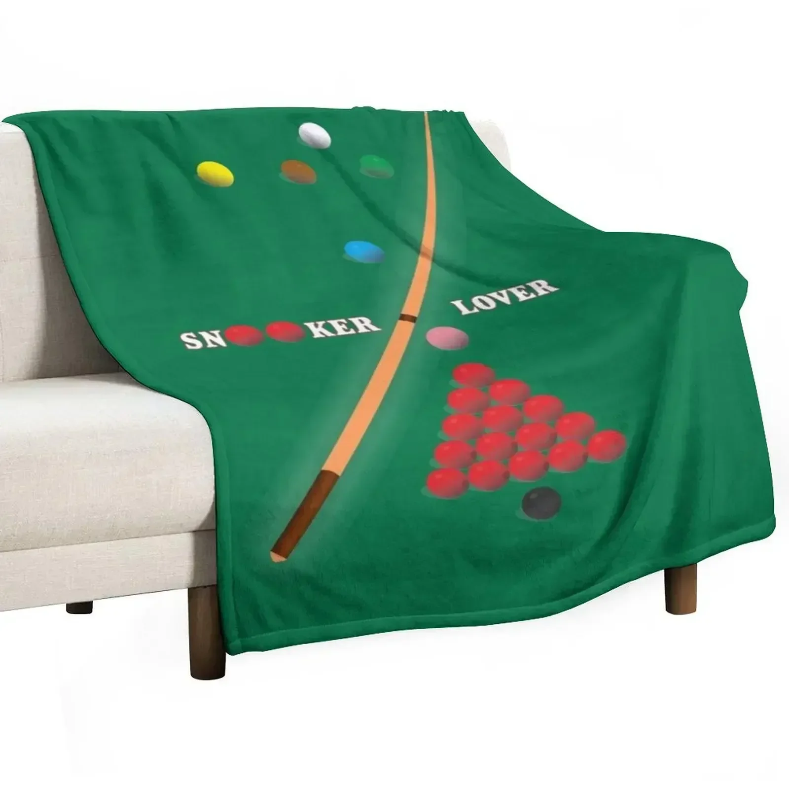 

Snooker Lover design showing the balls on a snooker table. Throw Blanket warm winter Soft Plaid Furrys Hair Blankets