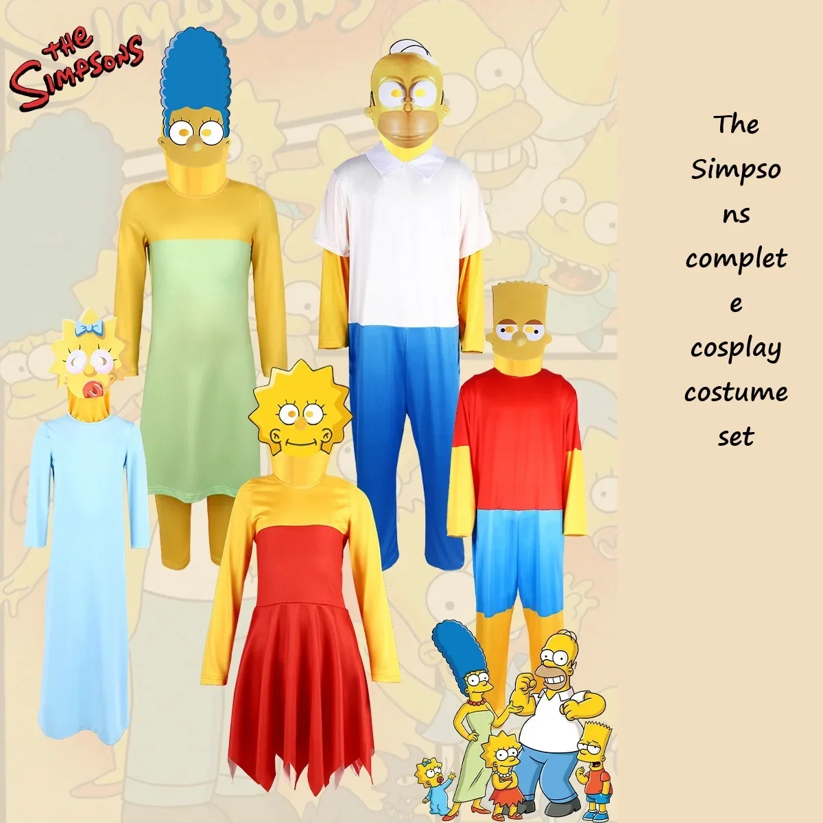 

Комплект из аниме Симпсона для косплея 2025 года, выступление Sur Scene, для родителей и детей