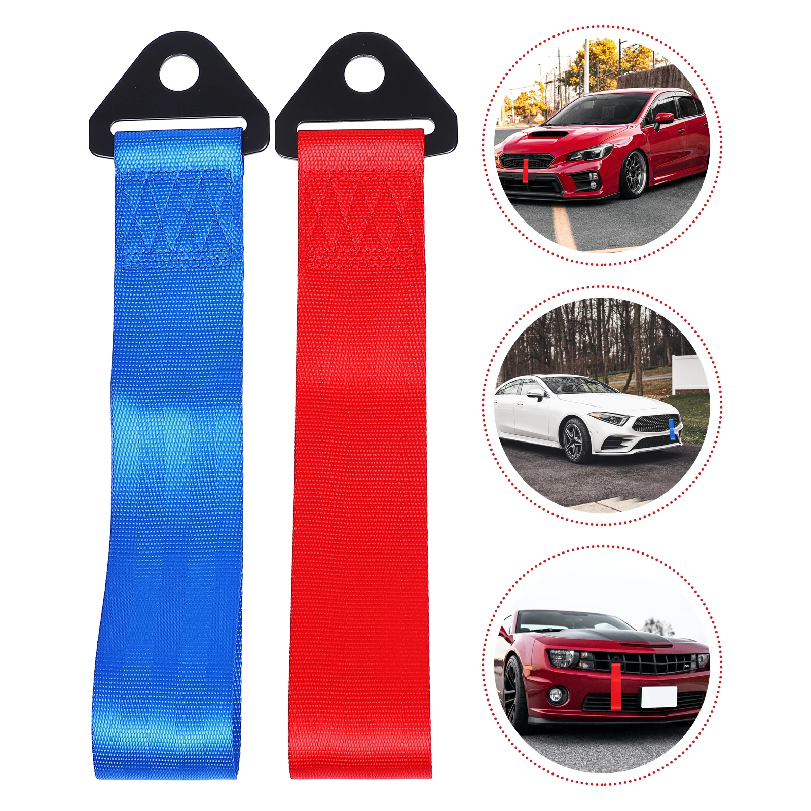 

2Pcs Stylish Car Bumper Decor Ribbon Strong Tow Rope for Vehicle Front Bumper Strip Wear Resistant Auto Decorative Streamer Band