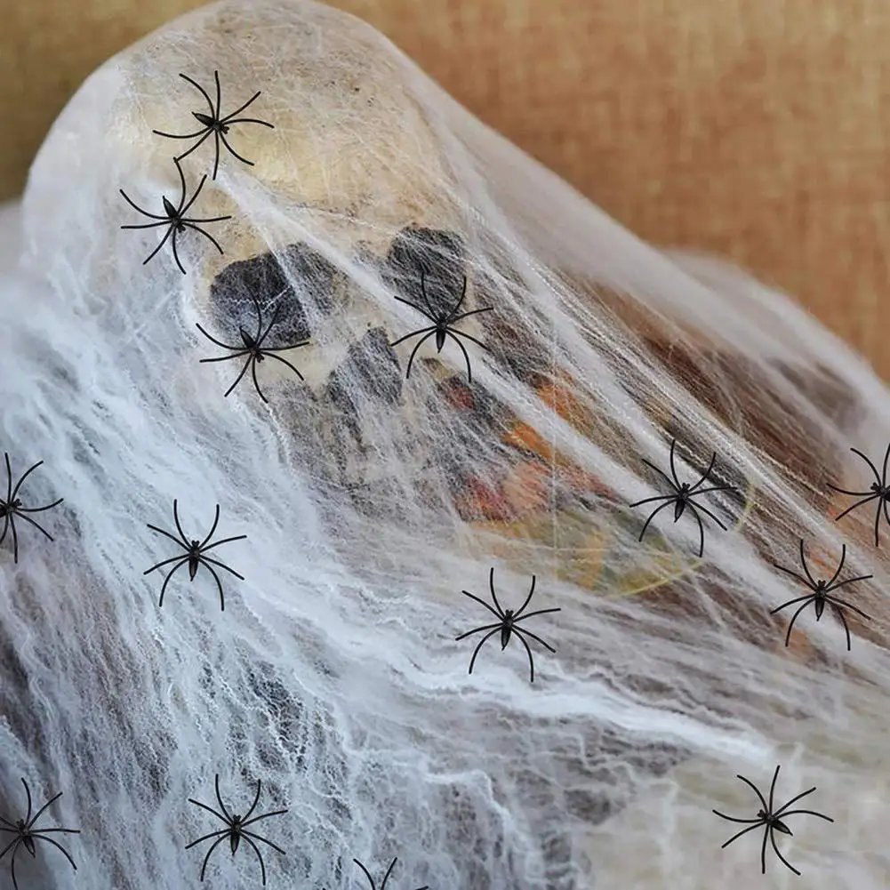 1000 Quadratfuß Spinnennetz Dekoration Halloween Spinnennetz Dekoration Set mit gefälschten Spinnen Super Stretch Spinnennetz für den Innenbereich