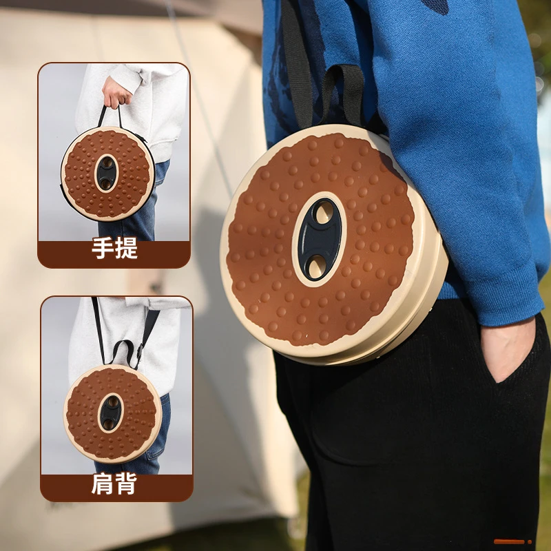 Soft Rubber Folding Stool Portable for Outdoor Travel Adjustable Telescopic Storage Convenient Space Saving Sturdy