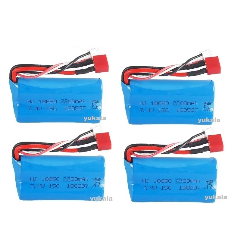 Bateria 2S do Li-íon do Wltoys-18650 7.4V 2200mAh para Wltoys 144001, 124017, 10428, 12428, 12423, 104009, 12402, peças do caminhão de R/C