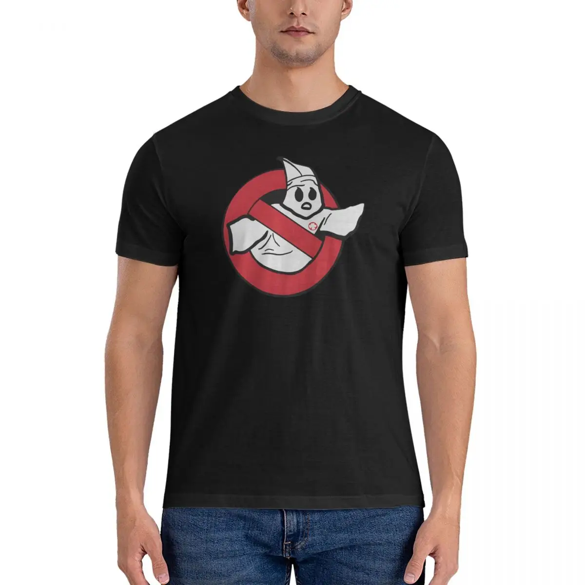 Inspired Anti-Kkk Symbol Men's T Shirts G-Ghostbusters Vintage Tees Short Sleeve Crewneck T-Shirt Pure Cotton Gift Idea Tops