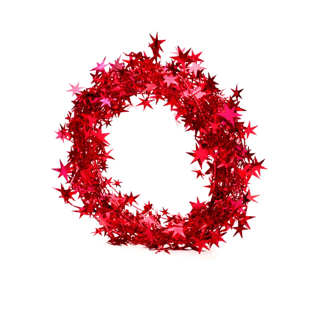 

5 PCS Christmas Decoration Rattan Glitter Star Ornaments Decorative Hanging Tree Decorations Stars