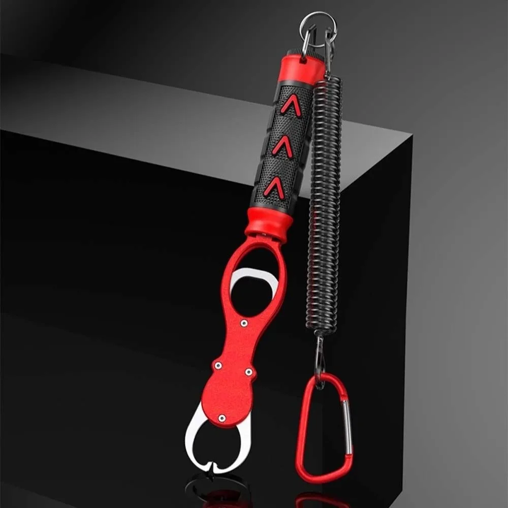 

Aluminum Alloy Fishing Lip Grip EVA Long Handle Fish Controller Corrosion-resistant with Lanyard Fishing Beak Grip Gear Hook