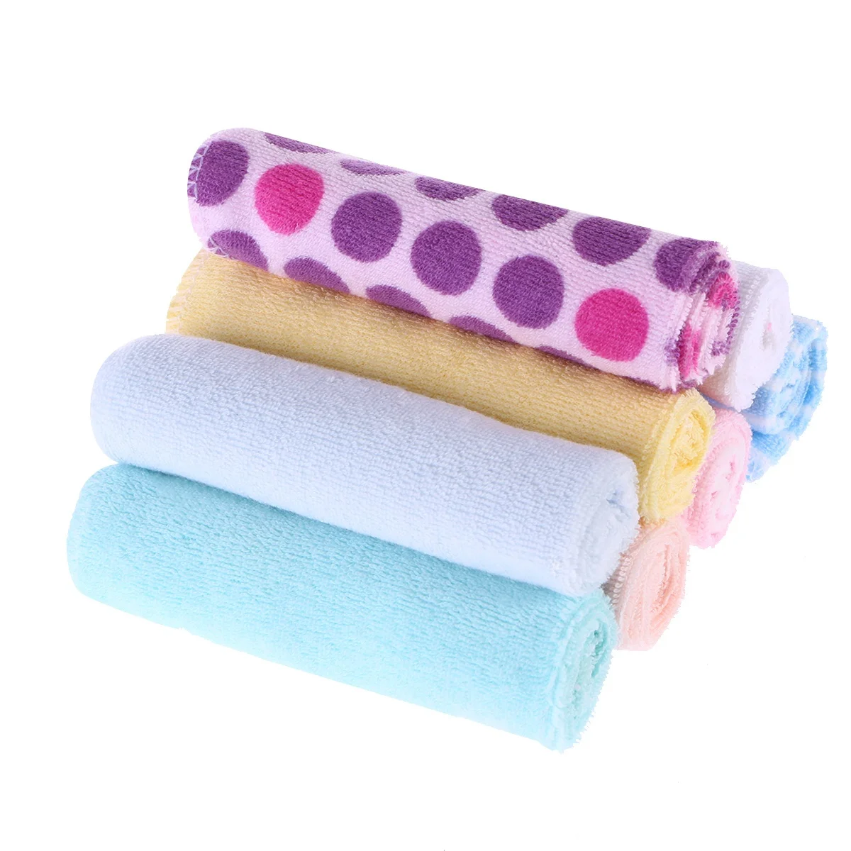 8 Buah Handuk Wajah Bayi Katun Lembut Pencuci Tangan Bayi Tisu Mandi Handuk Menyusui Warna Acak Mudah Menyerap