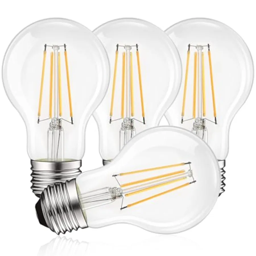 Vintage A19 LED Light Bulbs 60W Equivalent, 3000K Soft White Dimmable, 800 Lumens, Standard LED Edison Bulb 8W, UL Listed, E26