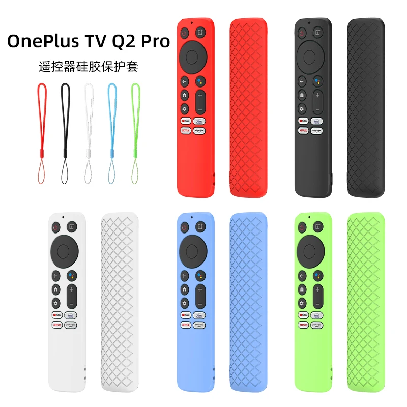 

Silicone Remote Control Case For Oneplus TV Q2 Pro Anti-Fall Shockproof Skid Protective Soft Sleeve Skin Cover With Lanyard