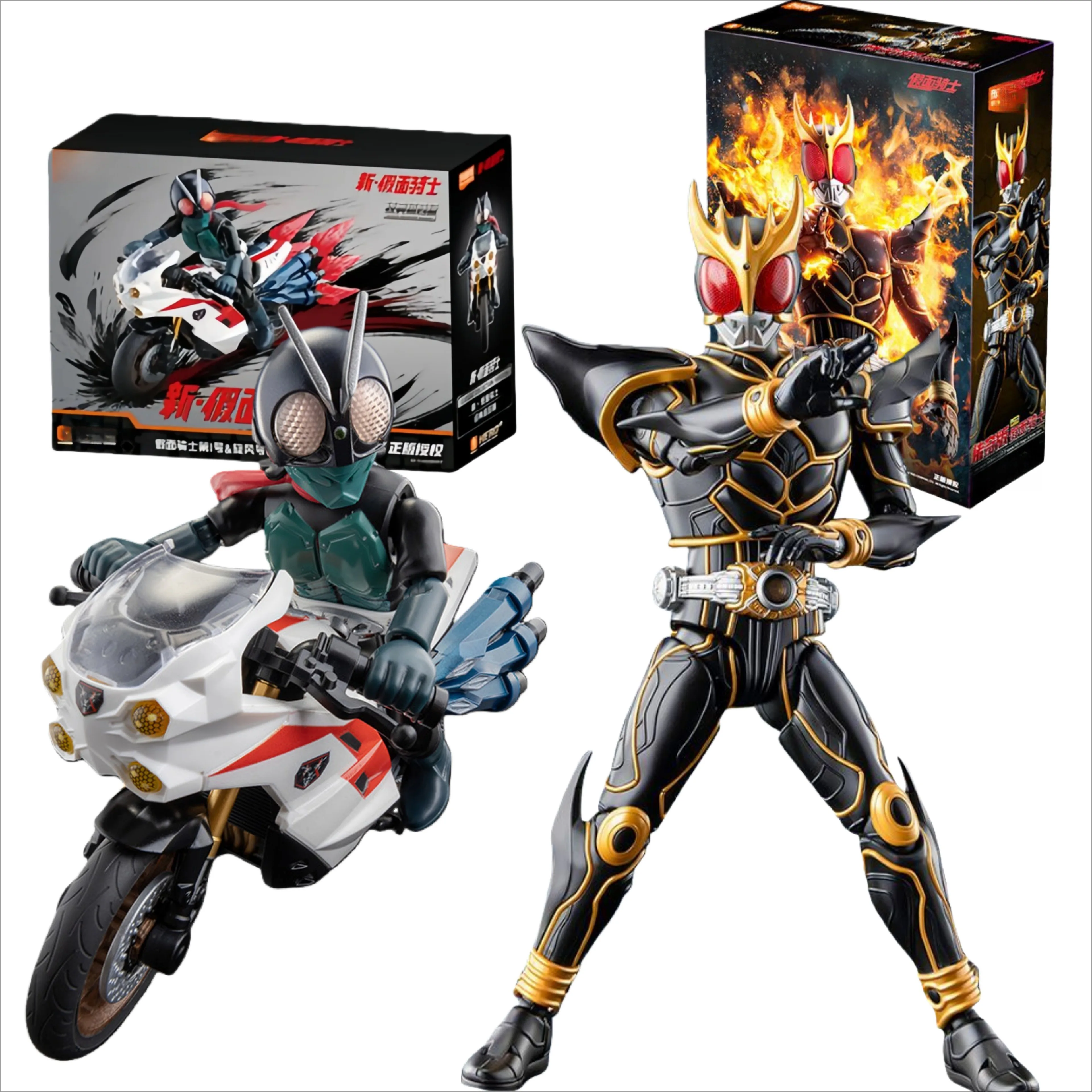 Bloks Masked Rider Action Figure e kit de modelo de motocicleta - Kuuga & Shin Kamen Rider Classic Collection Edition, presente colecionável