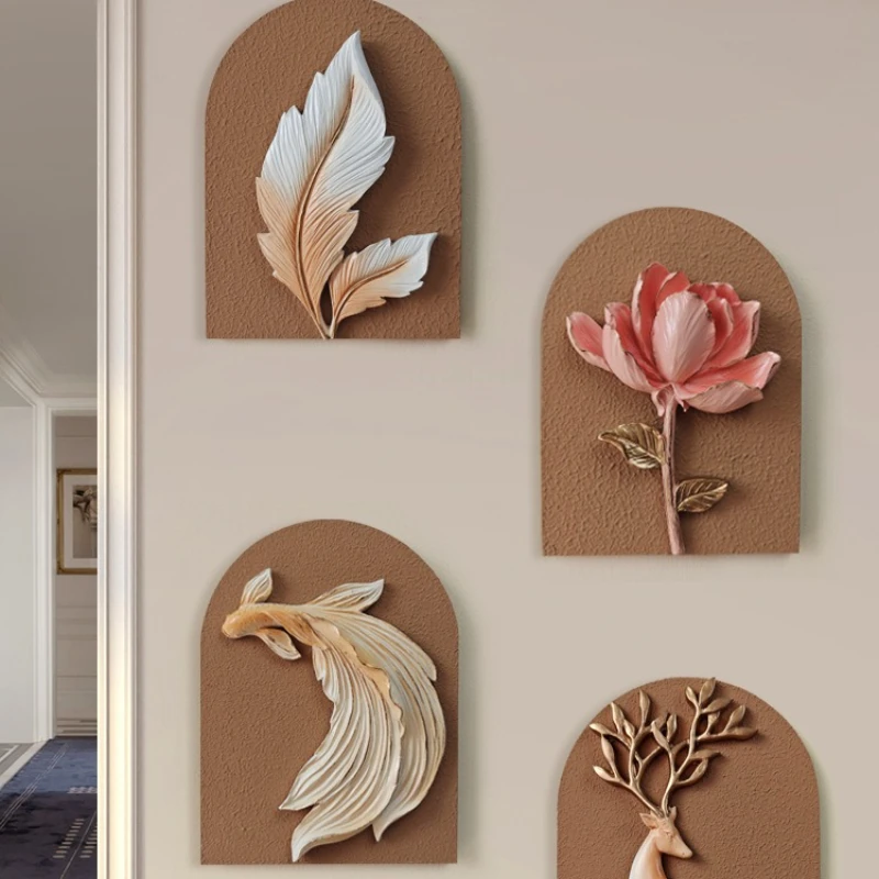 Three-dimensional Embossed Wall Stickers Plants and Flowers High-level Stickers Switches Holes Wall Transformation Artifacts