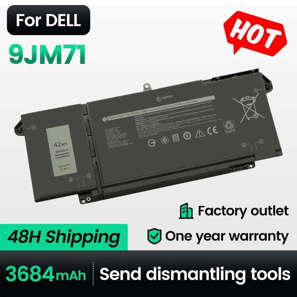 Keyuan 9JM71 42Wh Laptop Battery 5320 7320 for Dell Latitude 13 7420 7520 Hdgj8 Mhr4g Battery Replacement