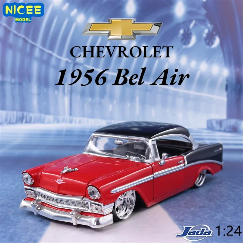 

Модель автомобиля из металлического сплава Jada 1:24 1956 Chevrolet BEL AIR, игрушки для детей, коллекция подарков J85