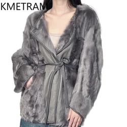 Natural Wool Sheepskin Double Faced Fur Coat Women 2024 Winter Clothes Advanced Grey Fur Jacket New in Outerwears шуба женская