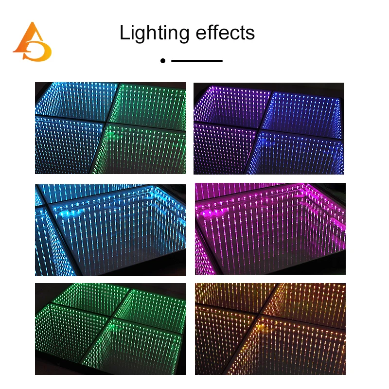 Boden Hochzeit tragbare 3D Stehlampe Lösung 0, 75 m2 Tunnel interaktive Abgrund LED Tanzfläche Licht Spiegel Bühne Tanzfläche