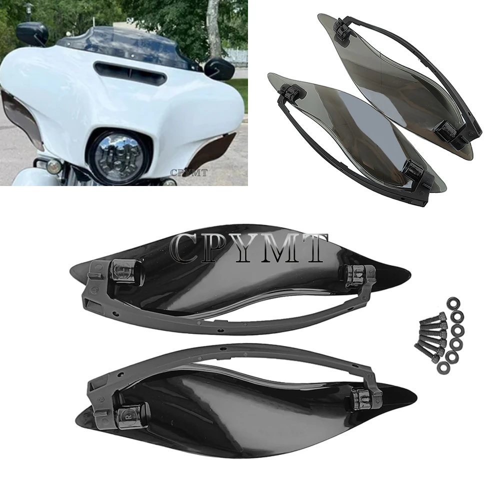 

Fit for Harley Touring Electra Street Tri Glide 14-22 Motorcycle Windshield Side Wings Fairing Air Deflectors Adjustable Batwing