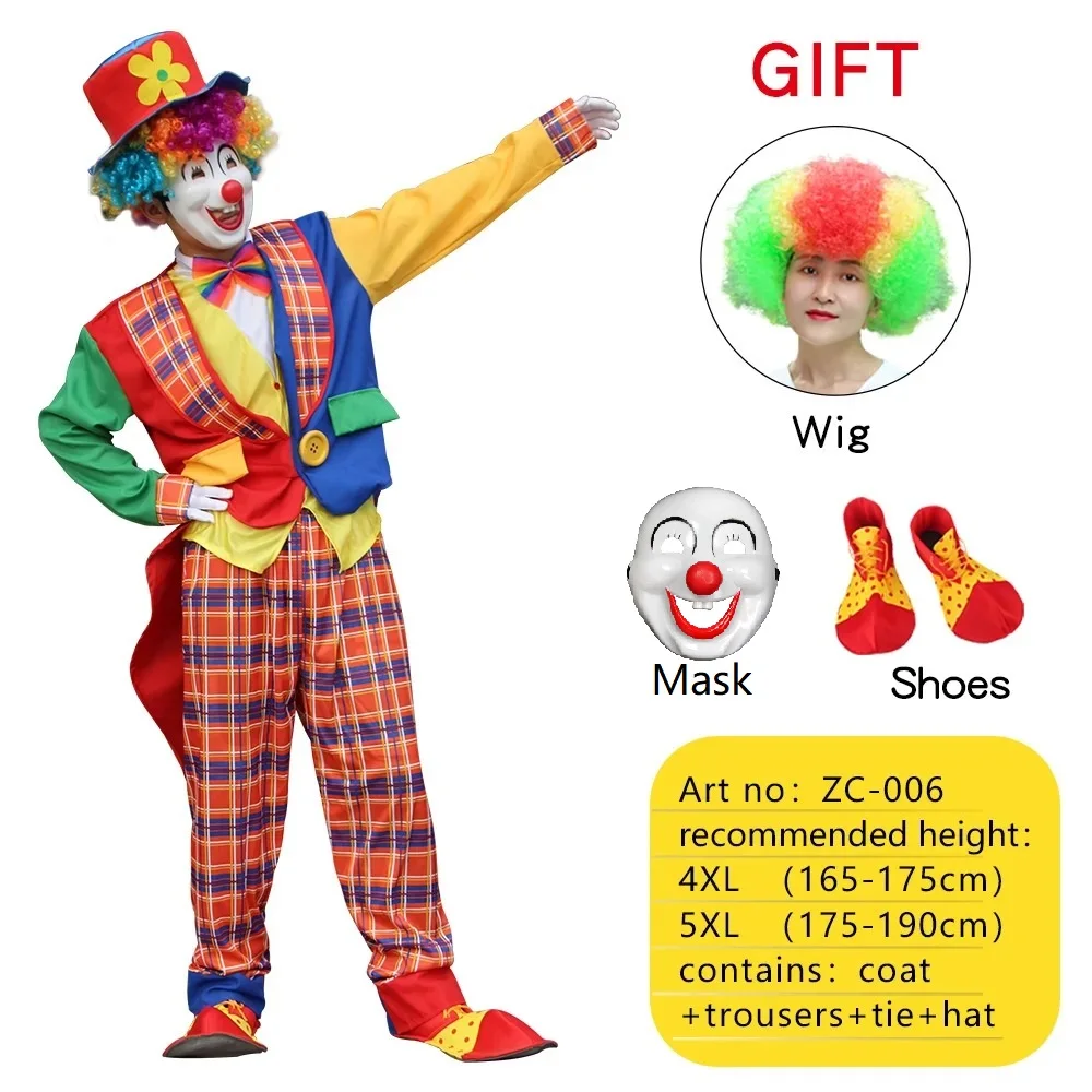 

Adult Men Costumes Funny Circus Naughty Women Fancy Dress Cosplay Carnival Party Clown Costume Gift Joker Accessories