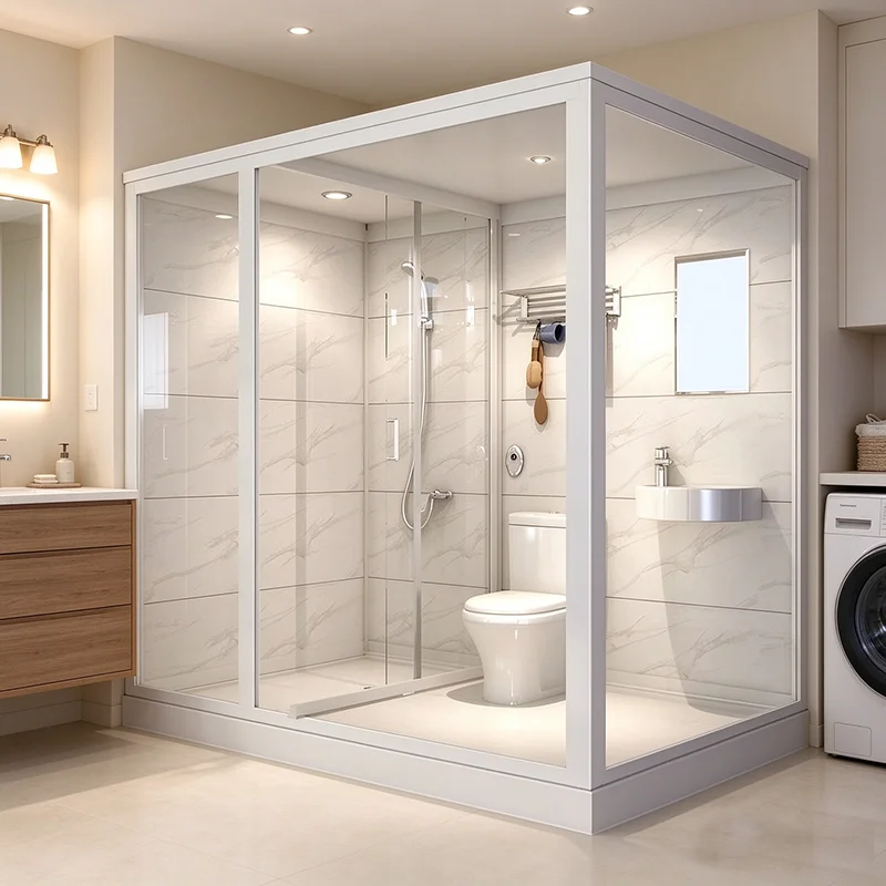 Prefabricated Shower Pod Complete Modular Bathroom Pod All-in-one Bathroom Unit For Camping Glamping Resort