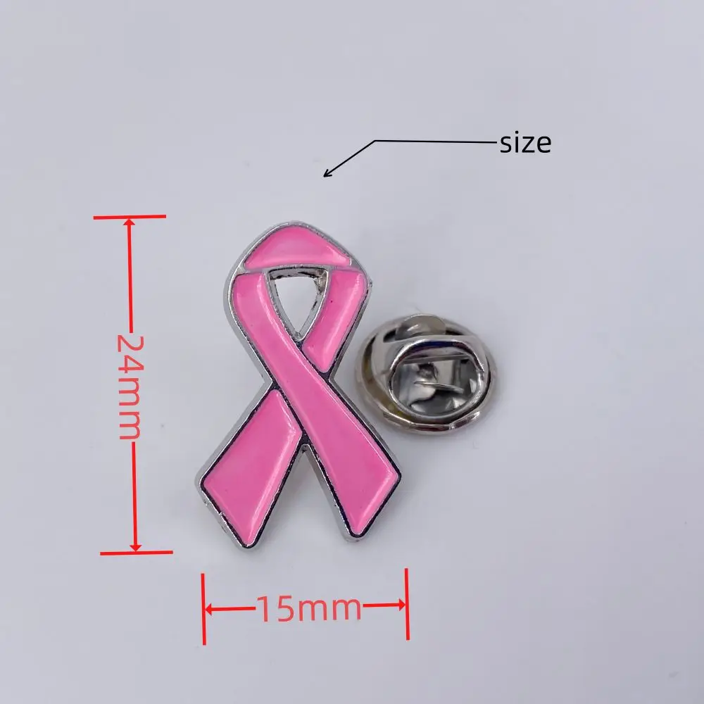 5/10/50/100er Pack Rosa Schleifen-Anstecknadeln zur Aufklärung über Brustkrebs – Detail 3