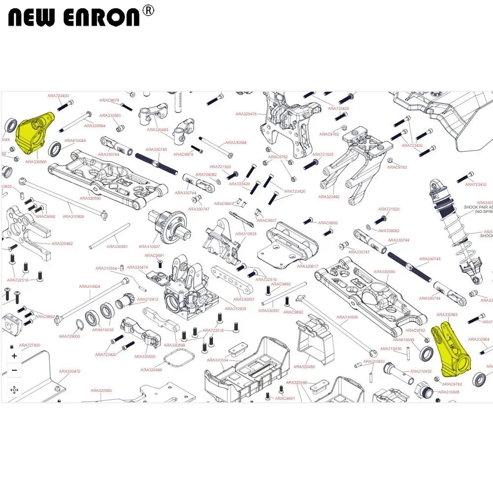 Metalowa piasta tylna CNC ARA330565 DO RC 1/5 ARRMA KRATON ARA5208 ARA110002 ARA5808V2T1 ARA5810 OUTCAST ARA5810V2T1 ARA5210