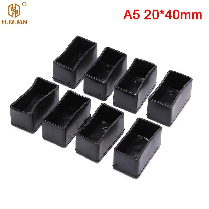 8pcs Durable Rectangle Silicone Chair Leg Caps Non-slip Table Foot Cover Socks Protector