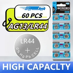 時計用ボタン電池,おもちゃ用リモコン,lr44,ag13,357,sr44,lr1154,4-60個,1.5v