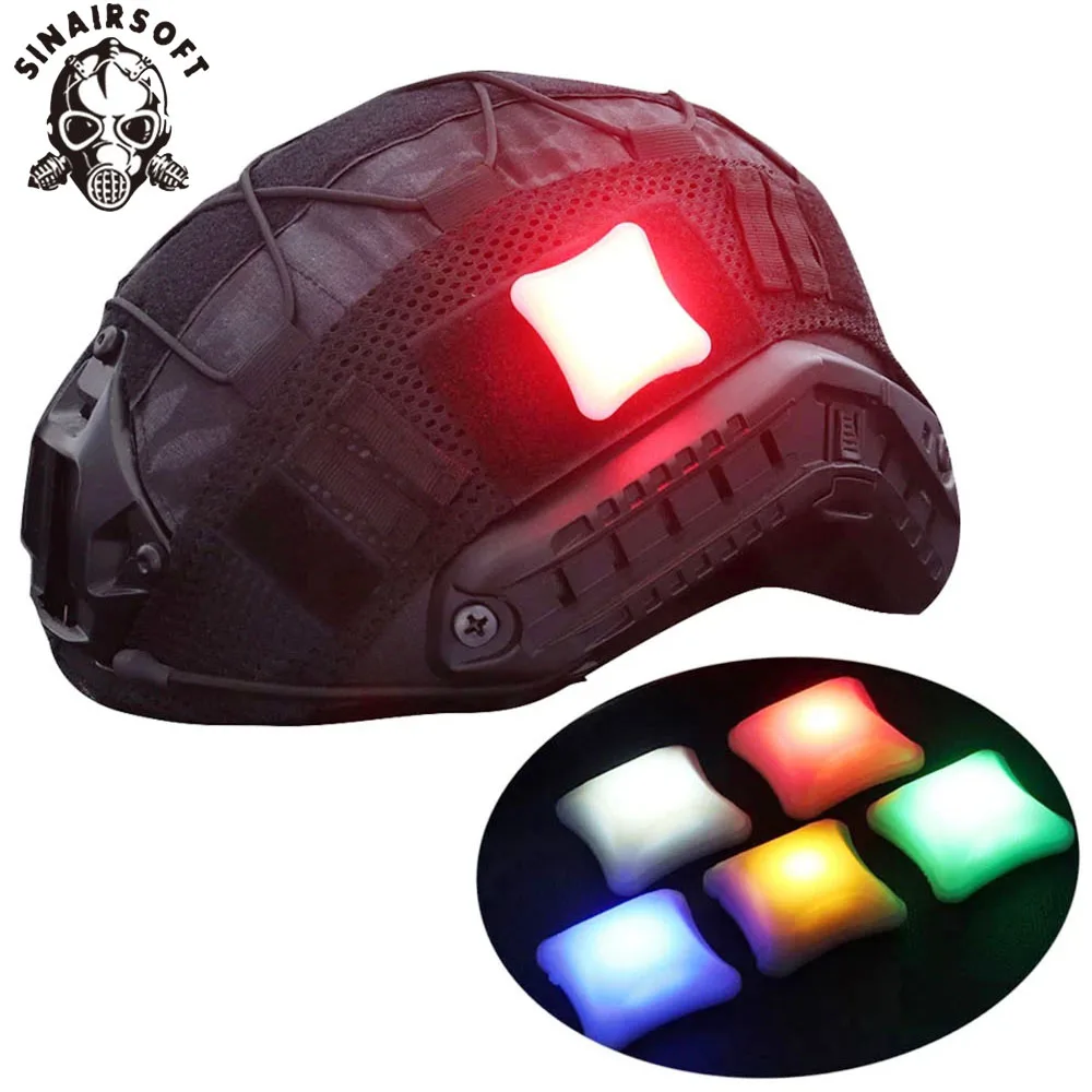 SINAIRSOFT-actical Helmet Signal Light Magic Tape  Hunting Camping Survival Signal Indicators Lamp Outdoor Waterproof LED Light