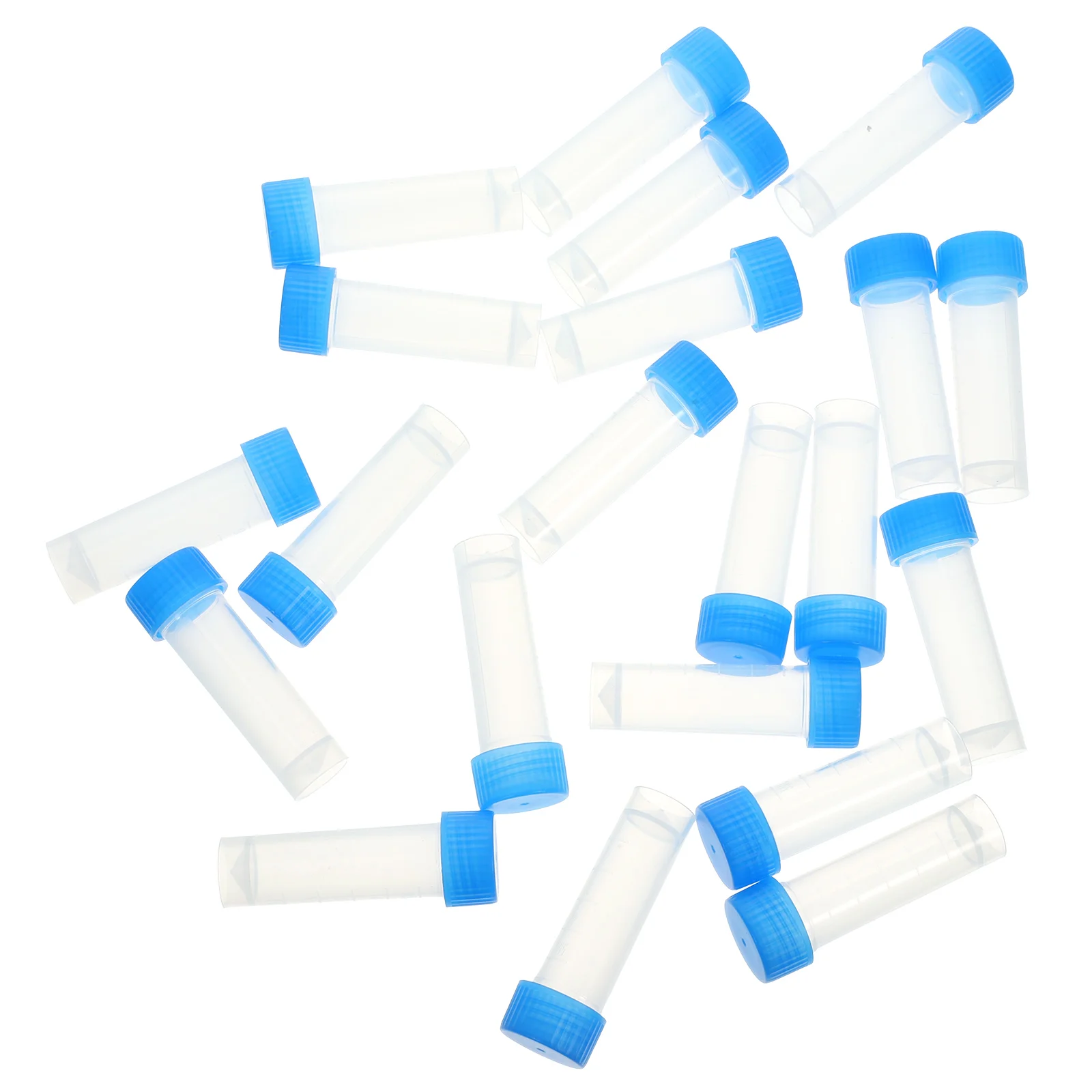 

40 Pcs Flat Test Tubes Empty Cryovial Plastic Pipe Experiments Equipment Colorimetric