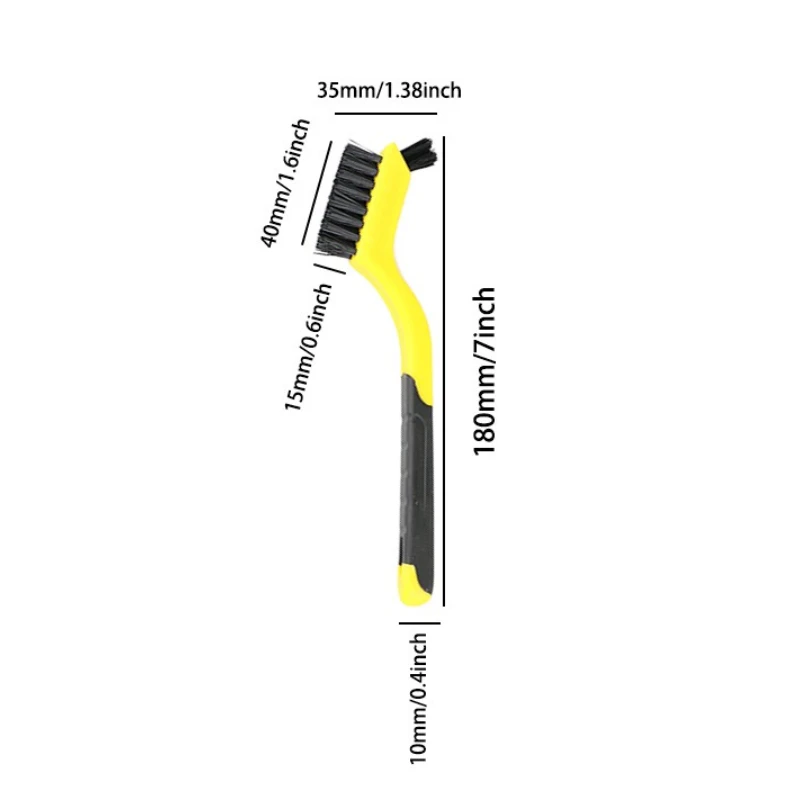 Drahtbürsten-Set, Borsten aus Nylon/Messing/Edelstahl mit gebogenem Griff zum Schrubben von Rost, Schmutz und Farbe, Tiefenreinigung