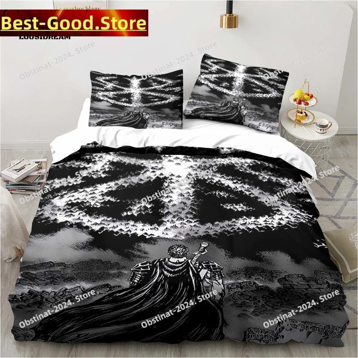 

3D Calssic Comics Berserk Anime Christmas Navidad Gift Twin Bedding Set Microfiber or Polyester Duvet Cover Full Queen King Size