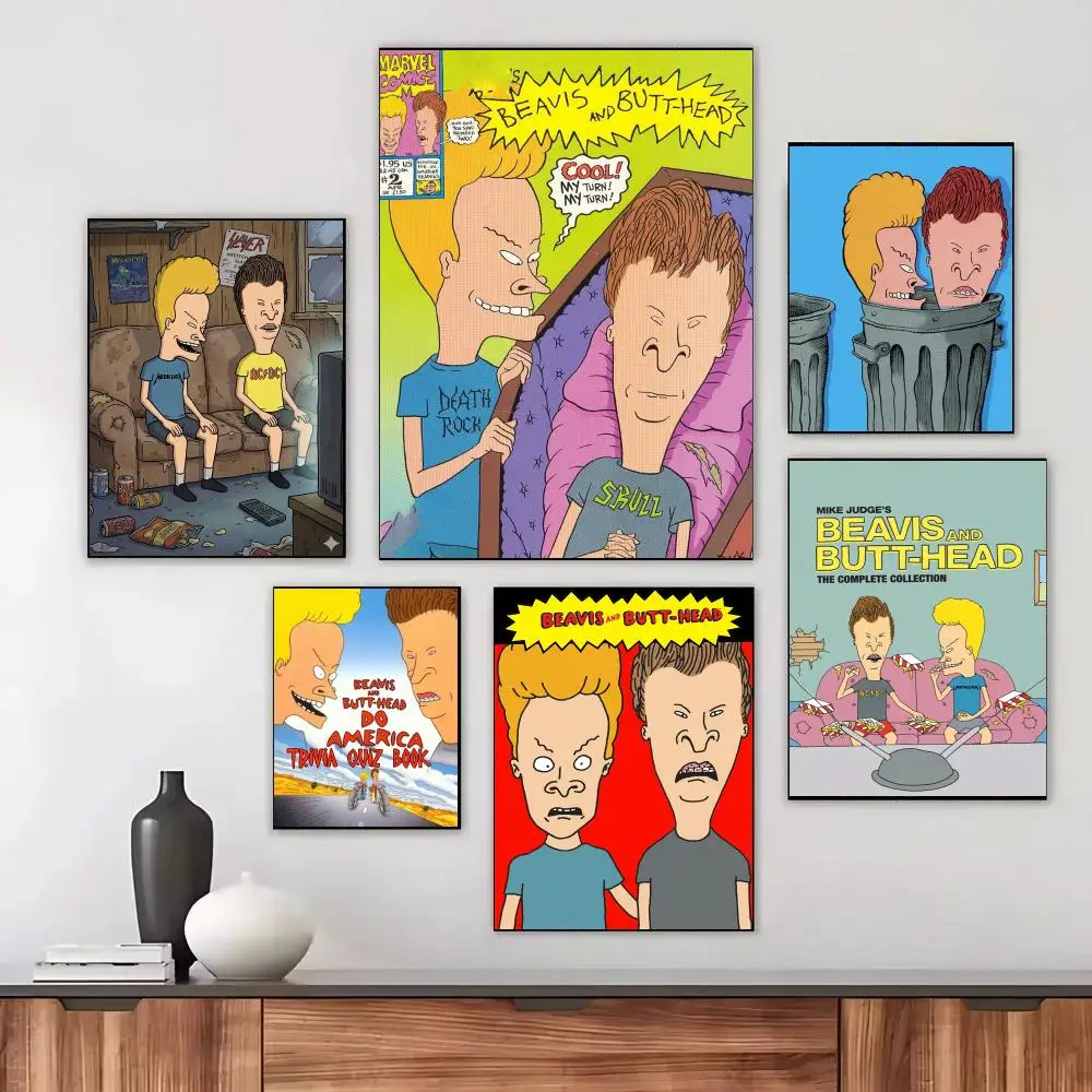 Beavis And Butthead Animation Art Poster Modern Aesthetic Wall Art Print Minimalist Bedroom Living Room Home Decor Gift