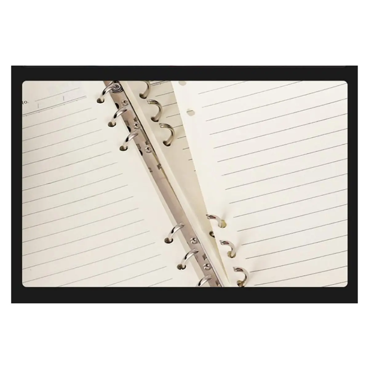 Multi-use Gear A5 Zippered PU Leather Binder Notebook, Multi-Functional Loose-Leaf Organizer with Card Slots