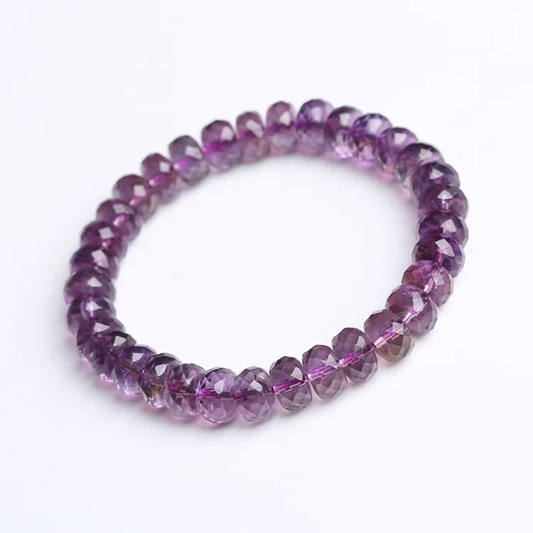 

Natural Amethyst Bracelet Men Women Healing Gemstone Fine Jewelry Genuine Faceted Bead Amethyst Bracelets Purple Crystal Bangles
