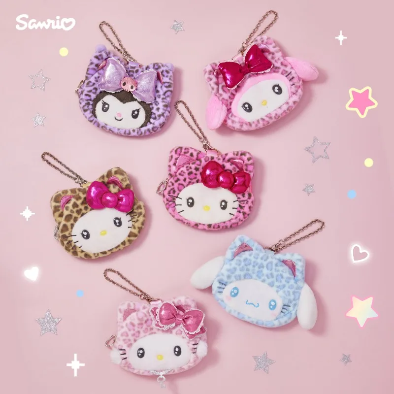

Оригинальный ремешок для телефона Sanrio с леопардовым принтом Hello Kitty My Melody Kawaii, портативный шнурок, стильный аксессуар для ежедневного использования, украшение для сумки.