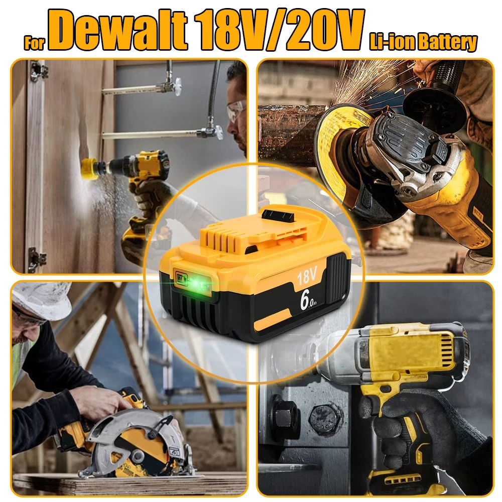 20V Replacement for Dewalt 20V Max Battery For Dewalt 20V Battery Max Cordless Tools DCB205 DCB206 DCB200 DCB201 DCB204 DCB180