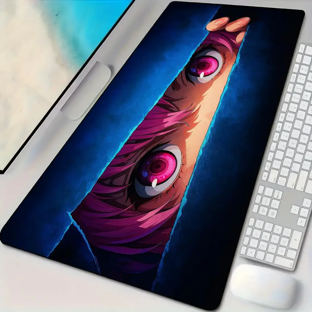 Pink eye theme design anime Mouse Pad Desk Mat with Stitched Edges non-Slip rubber base gamer pc accessories Gaming mat maus pad